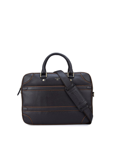 

Da Milano Brown & Tan Textured Leather Laptop Bag