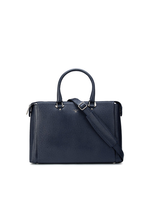 

Da Milano Unisex Blue Textured Leather Laptop Bag