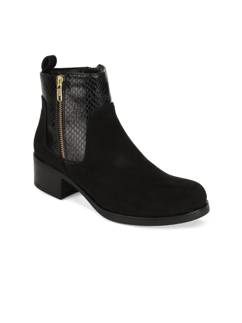 

Bruno Manetti Women Black Suede Block Heeled Boots