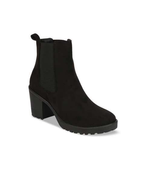 

Bruno Manetti Black Suede Block Heeled Boots