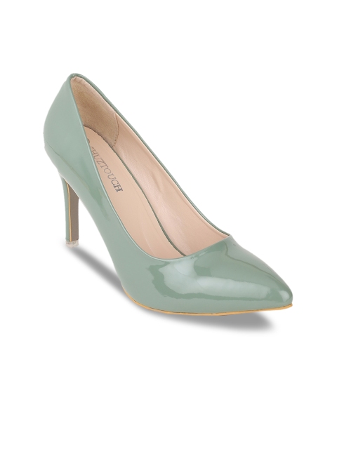 

SHUZ TOUCH Green Stiletto Pumps