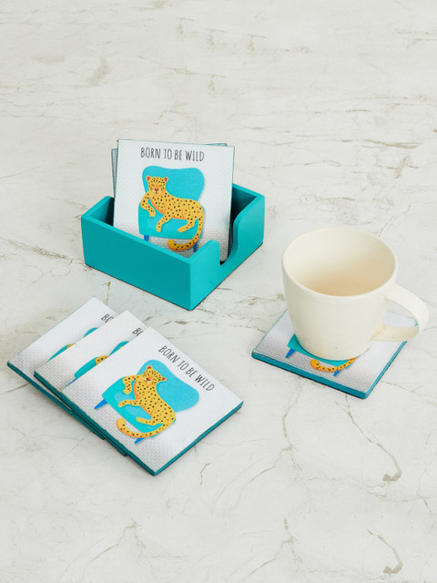 

Home Centre Teal Serveware Wood Tray