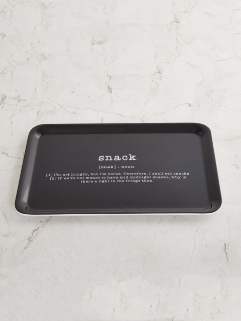 

Home Centre Black & White Printed Rectangle Serving Tray