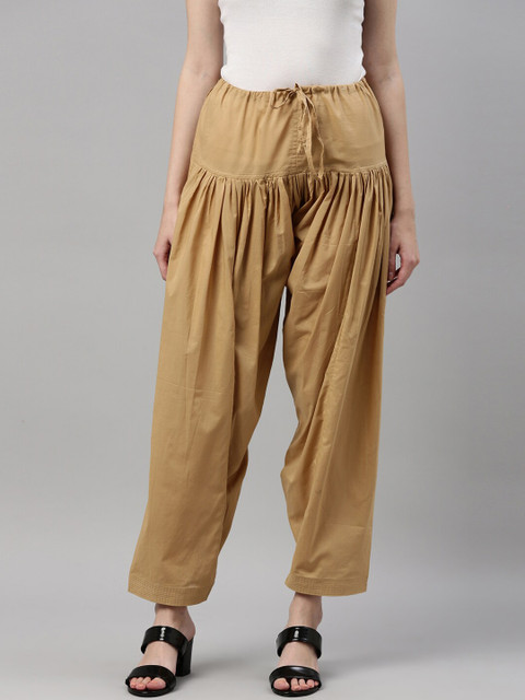 

Go Colors Women Yellow Solid Cotton Salwar