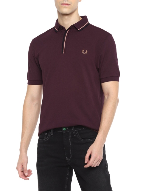

Fred Perry Men Burgundy Polo Collar T-shirt