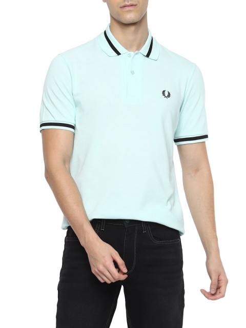 

Fred Perry Men Turquoise Blue Polo Collar T-shirt