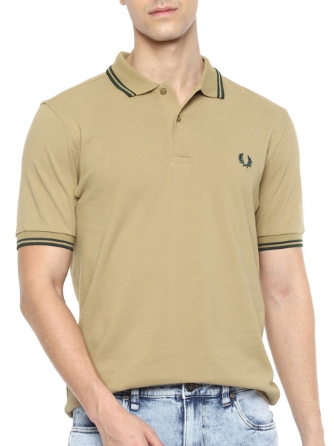 

Fred Perry Men Beige Polo Collar T-shirt