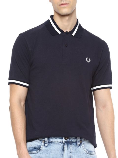 

Fred Perry Men Navy Blue Polo Collar T-shirt