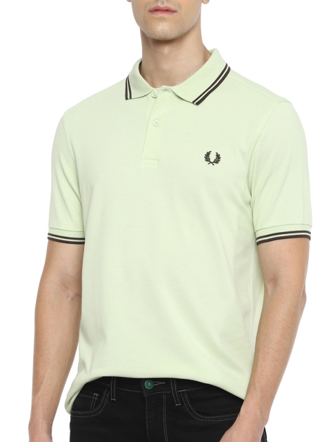 

Fred Perry Men Green Polo Collar Applique T-shirt