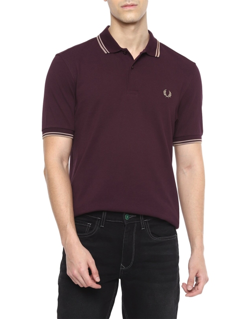 

Fred Perry Men Burgundy Polo Collar T-shirt