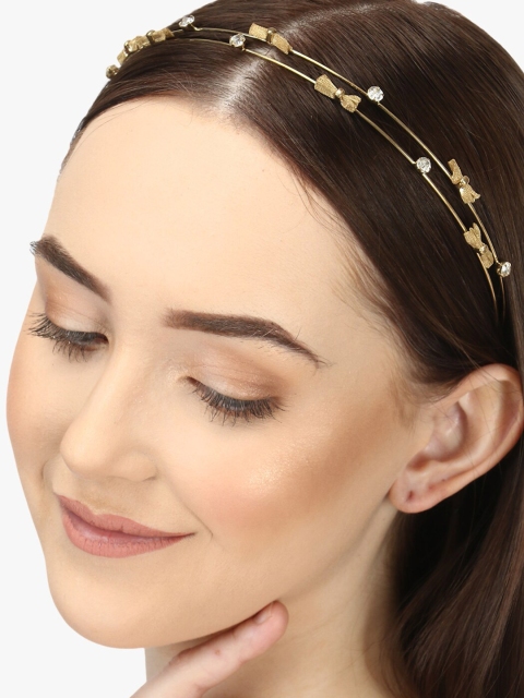 

Adwitiya Collection Women Gold-Plated Beaded Hairband