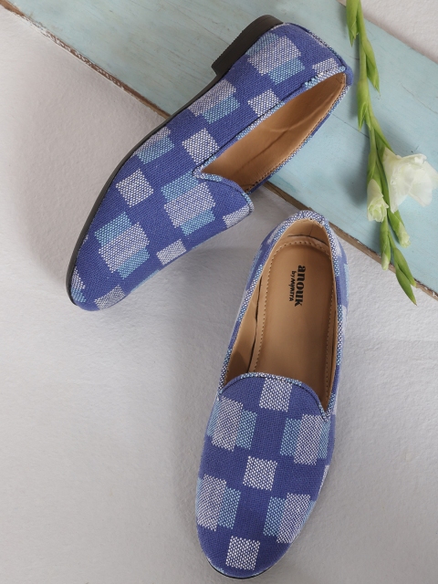 

Anouk Men Blue & White Printed Loafers