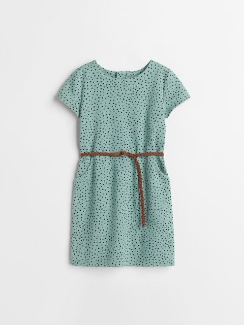 

H&M Girls Green Belted Dress