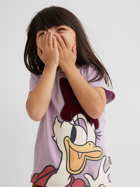 

H&M Girls Purple Printed T-shirt