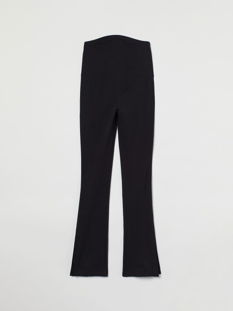 

H&M Women Black Mama Slit-Hem Cotton Trousers
