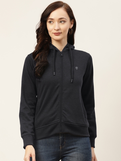 Okane Women Charcoal Hooded Sweatshirt