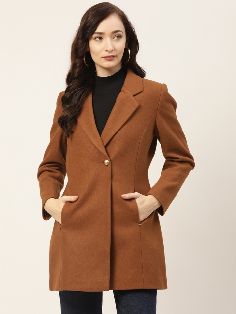 

Okane Women Brown Solid Overcoat