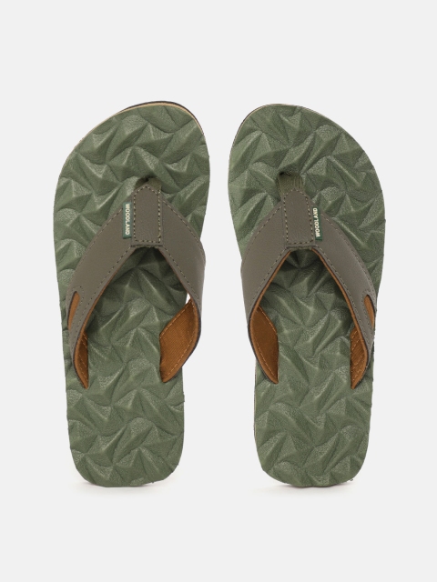 

Woodland Men Olive Green Solid Thong Flip-Flops