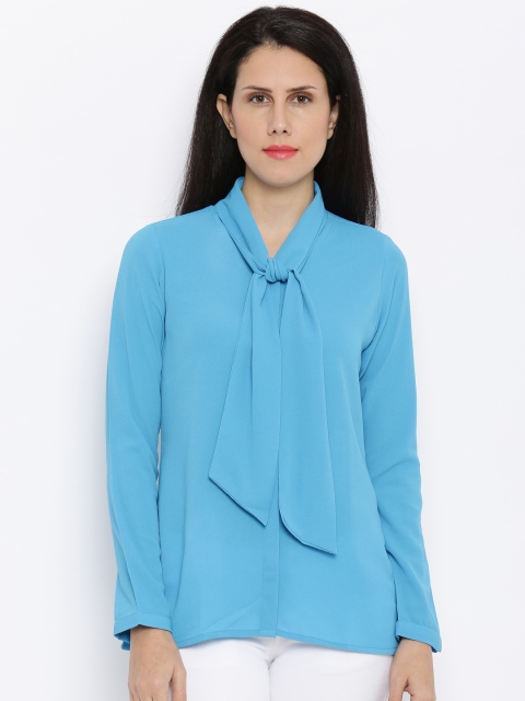 

AND Women Blue Solid Regular Top