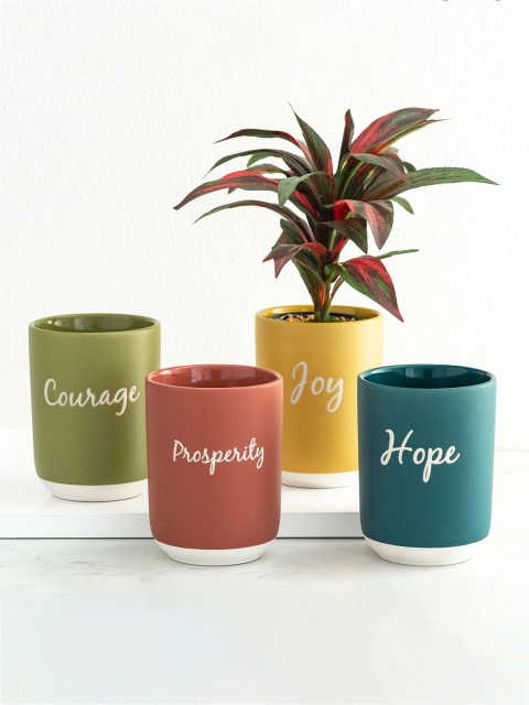 

Home Centre Set of 4 Printed Ceramic Planter, Multi