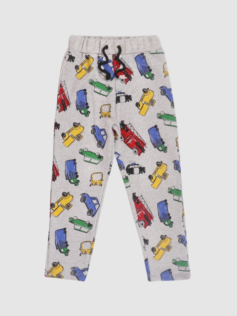 

Lazy Shark Boys Grey & Yellow Graphic Printed Track Pants