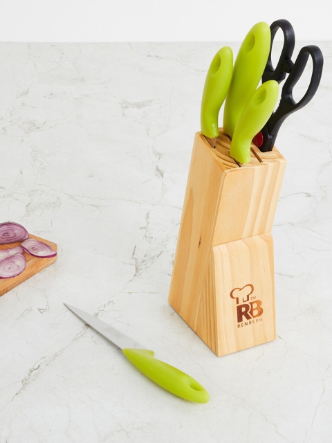 

Home Centre Green Stainless Steel Knife Block Set - 6Pcs