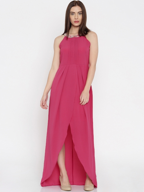 

AND Women Pink Solid Maxi Dress