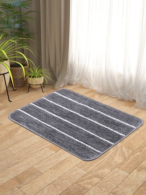 

KICA Navy Charcoal Grey & White Set of 2 Anti-Skid Microfibre Door Mat