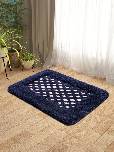 

KICA Set of 2 Blue Microfibre Anti-Skid Latex Bath Rugs