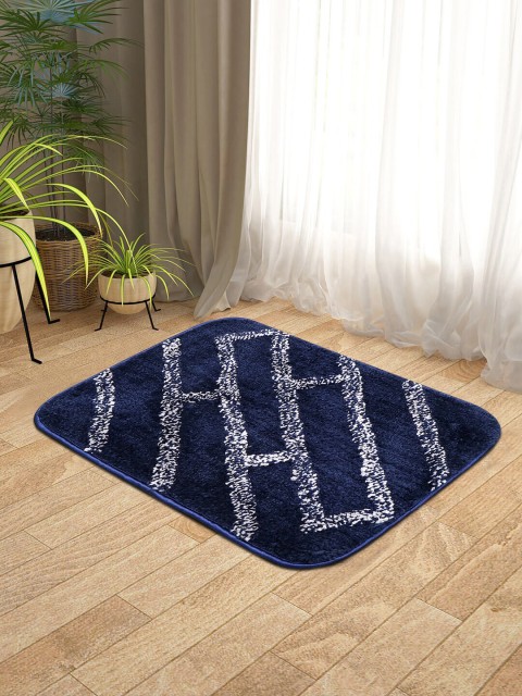

KICA Set of 2 Navy Blue Heavy Duty Microfibre Mats With Anti-Skid Latex Back