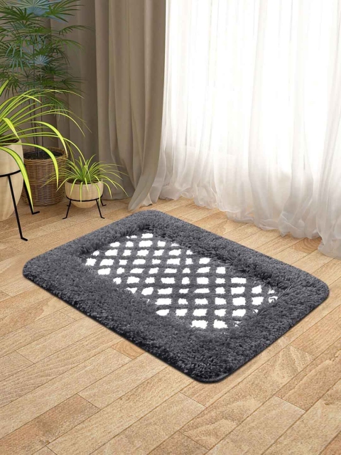 

KICA Charcoal Grey Set of 2 Microfibre Anti-Skid Latex Bath Rugs