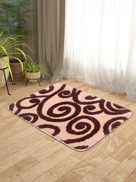 

KICA Brown Super Soft Embossed Design Microfiber Mat With Anti-Skid Latex -2 pc.