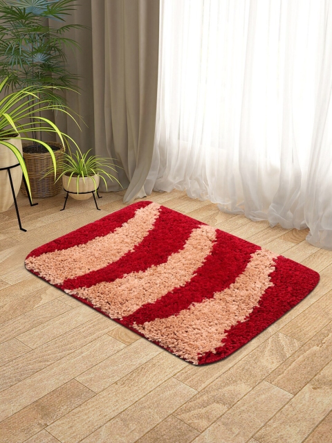 

KICA Maroon & Beige Set of 2 Anti-Skid Microfibre Door Mat
