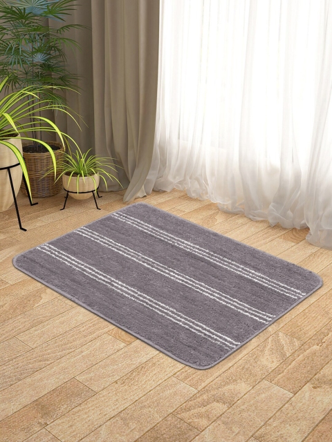 

KICA Set of 2 Charcoal Grey Microfibre Anti-Skid Latex Bath Rugs