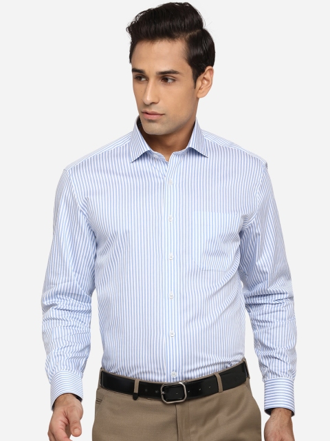 

JADE BLUE Men Blue Classic Opaque Striped Formal Shirt