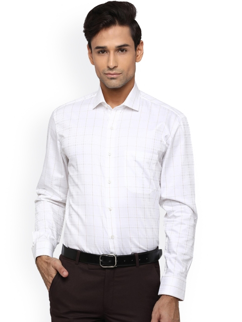 

JADE BLUE Men White Checked Formal Shirt