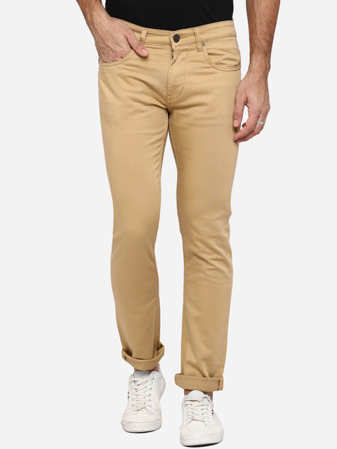 

JADE BLUE Men Beige Slim Fit Stretchable Jeans