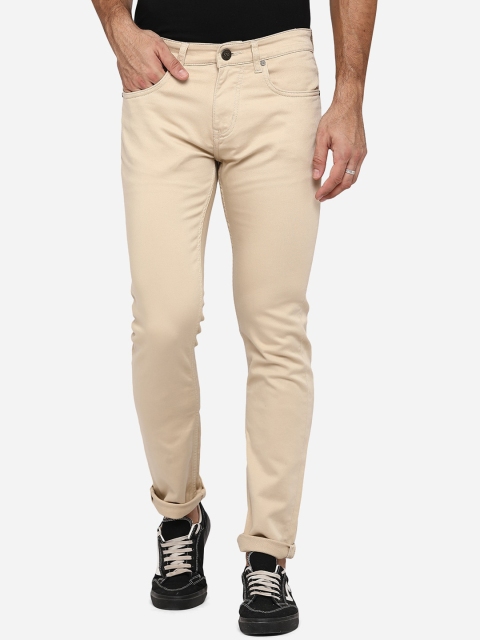 

JADE BLUE Men Beige Slim Fit Stretchable Jeans