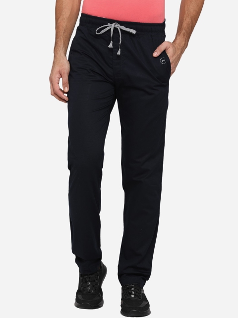 

JADE BLUE Men Blue Solid Pure Cotton Track Pants