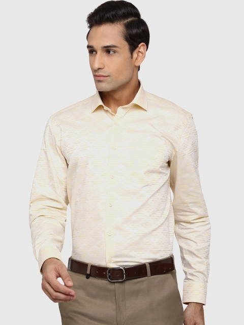 

JADE BLUE Men Yellow Classic Opaque Cotton Formal Shirt
