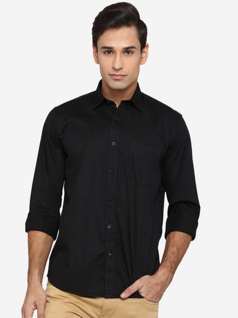 

JADE BLUE Men Black Classic Slim Fit Opaque Casual Shirt