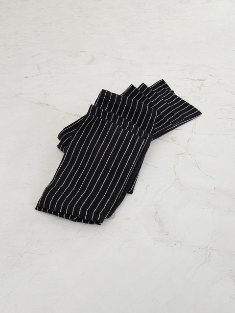 

Home Centre Set of 6 Black Striped Cotton Napkins