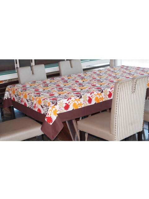 

Lushomes Multicoloured Leaf Printed 4 Seater Table Cloth, Multi