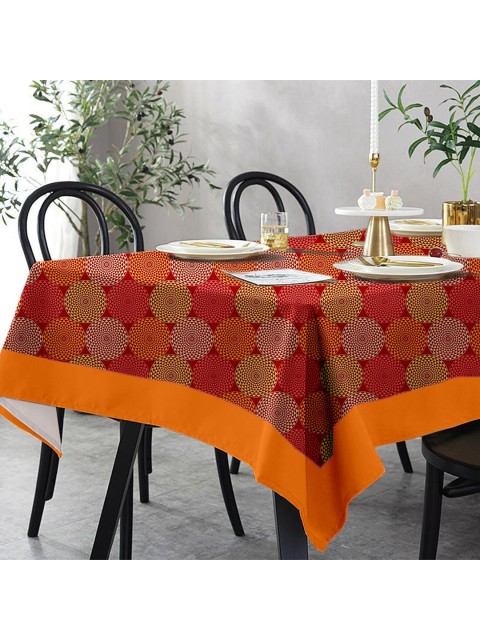 

Lushomes Multicolored 4 Seater Printed Cotton Table Cloth, Multi