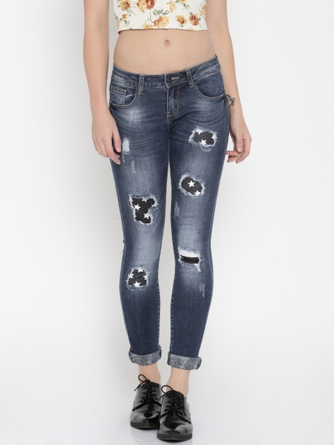 

Deal Jeans Women Blue Regular Fit Mid-Rise Mildly Distressed Jeans