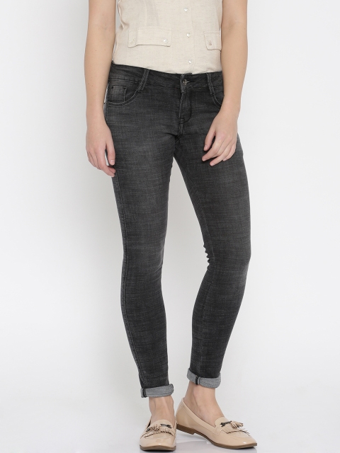 

Deal Jeans Women Charcoal Grey Skinny Fit Mid-Rise Clean Look Jeans