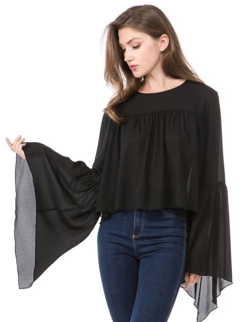 

GRACE & JACK Women Black Regular Top
