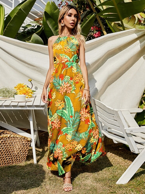 

GRACE & JACK Women Yellow Floral Dress