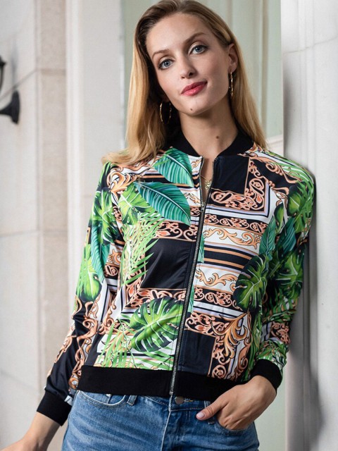 

GRACE & JACK Women Green Tribal Jacket