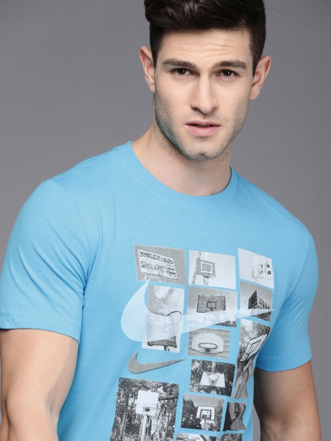 

Nike Men Blue Sports Printed AS M NK OC Pure Cotton T-shirt